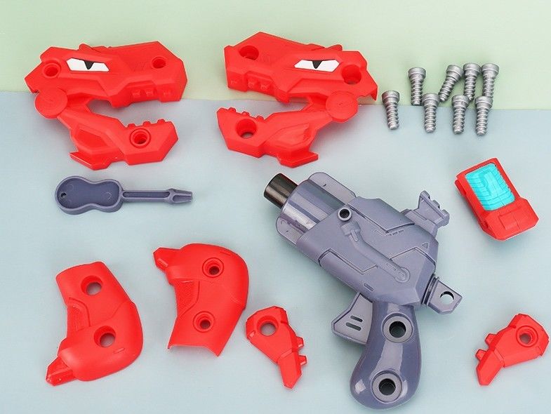 أسلحة ألعاب الأطفال DIY تفكيك الطفل الديناصور الرصاص الناعم أسلحة ألعاب EVA أسفنج لغز تجميع نموذج بندقية