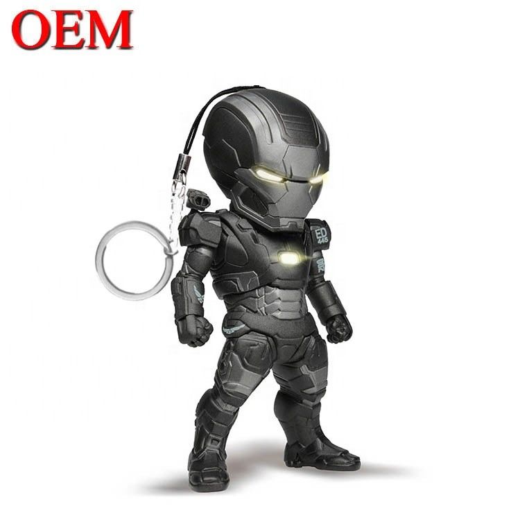 ألعاب الفينيل المخصصة تصنع 3D LED كرتون Keychain الملحقات المفاتيح البلاستيكية