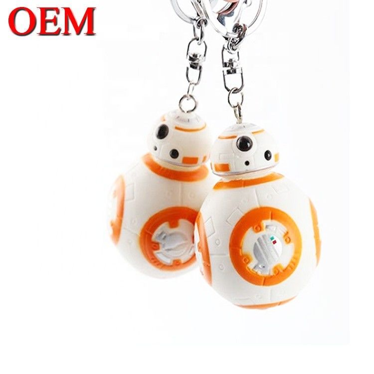 ألعاب الفينيل المخصصة تصنع 3D LED كرتون Keychain الملحقات المفاتيح البلاستيكية