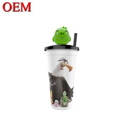 شخصية التمثال البلاستيكي OEM كوب Topper الأرقام خلق عيد الميلاد الشكل كوب الديكور